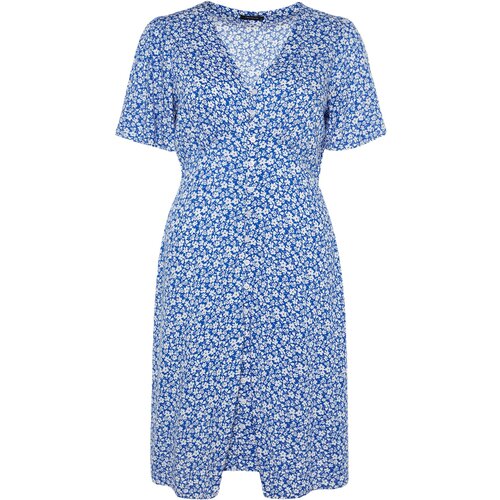 Trendyol Curve Plus Size Dress - Navy blue - Skater Slike