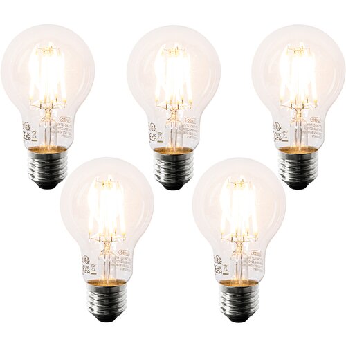 LUEDD Komplet 5 LED žarnic E27 A60 prozorna 6W 630lm 2200K Slike