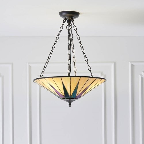  Endon 70754 - Luster na lancu Tiffany DARK STAR 3xE27/60W/230V prečnik 49 cm Slike