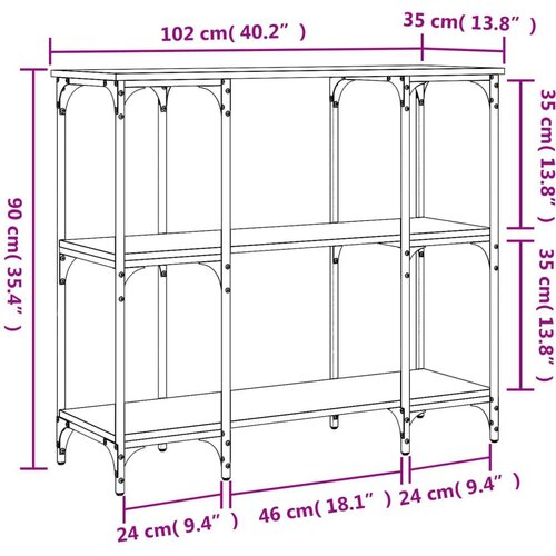  Konzolni stol crni 102 x 35 x 90 cm od konstruiranog drva Slike