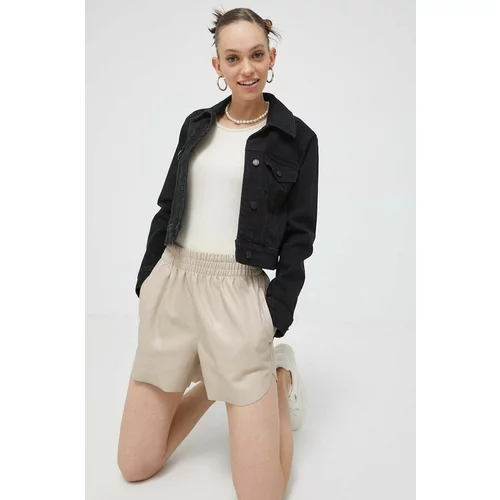 Abercrombie & Fitch Kratke hlače za žene, boja: bež, glatki materijal, visoki struk