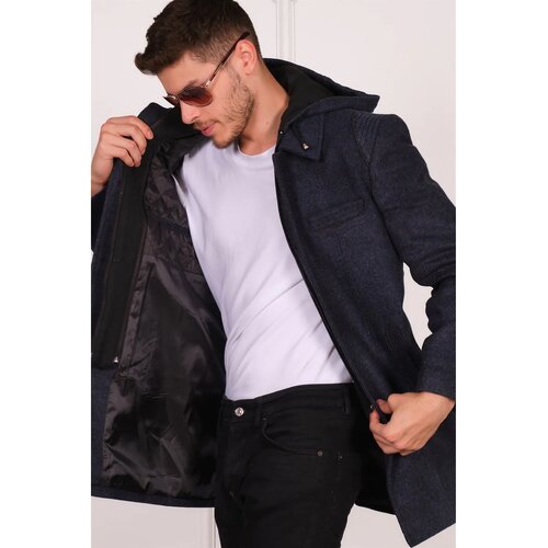 Dewberry PLT8335 MEN&amp;#039;S COAT-DIAGONAL BLACK-BLUE Slike