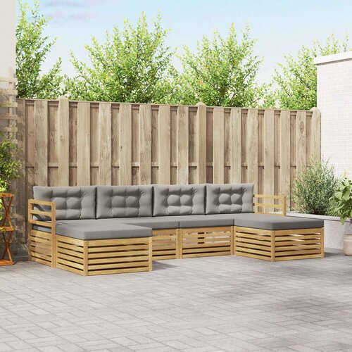  Set vanjskih sofa 6 pcs Bijela i svjetlosiva Cijene
