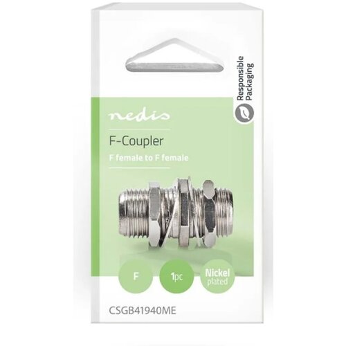 CSGB41940ME Satellite & Antenna Adapter F zenski na F zenski, 75 Ohm, Metal, Silver, 1kom Cene