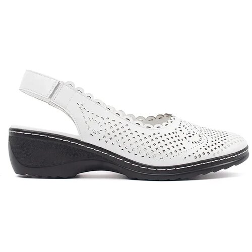 GOODIN White wedge sandals with an open heel Cene
