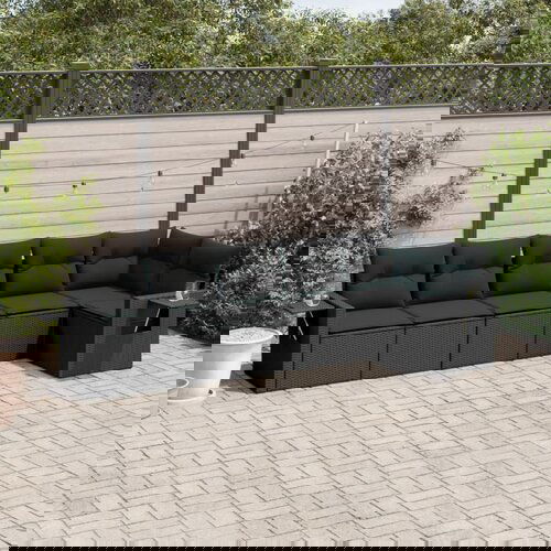 vidaXL 6-dijelni set vrtnih sofa s jastucima crni od poliratana Cijene