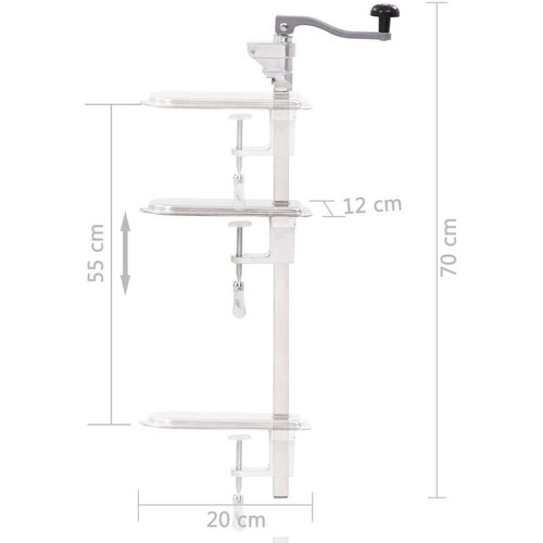 VidaXL Odpirač za konzerve srebrn 70 cm aluminij in jeklo Slike