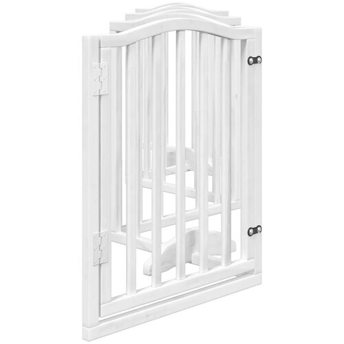  Vrata za pse s vrata&amp;scaron;cima 6 panela sklopiva 300 cm drvo topole Bijela 50 x 60 x 2 cm Slike