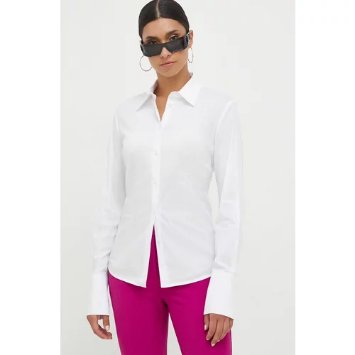 Pinko Košulja za žene, boja: bijela, regular, s klasičnim ovratnikom