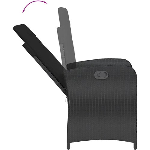  7-dijelni vrtni blagovaonski set s jastucima crni od poliratana Crna Dužina stola 190 cm Slike