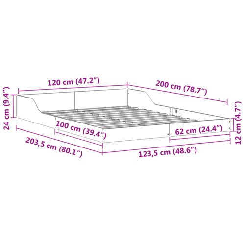  Krevetna konstrukcija Vo&amp;scaron;tano smeđa 120 x 200 cm Slike