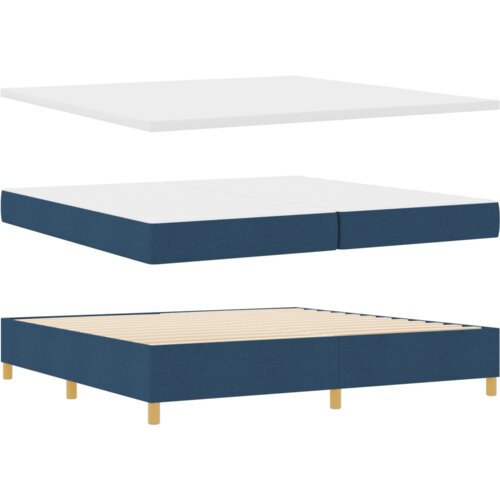 Box Spring Krevet s Madracem &amp;amp;amp Klupom Plavi 200x200 cm Tkanina Slike