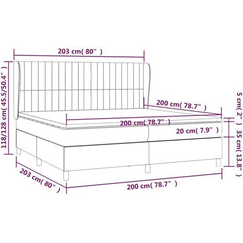  Krevet s oprugama i madracem svjetlosivi 200 x 200cm od tkanine Slike