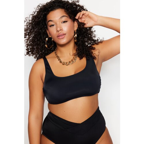 Trendyol Curve Black Square Neck Bralette Plus Size Bikini Top Cene