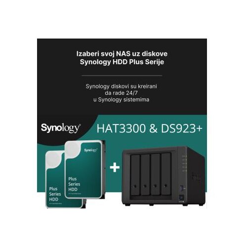 Synology nas bundle DS923+ sa preinstaliranim 2 x 4TB HAT3300-4T Cene