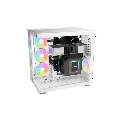 BE QUIET LIGHT BASE 600 LX White, MB compatibility: ATX / M-ATX / Mini-ITX, ARGB illumination, 4 Light Wings LX 120mm PWM fans, Fully windowed front and side panel, 2 ARGB and fan hubs with 12 connectors in total, Space for up to two radiators up to 360mm Cene