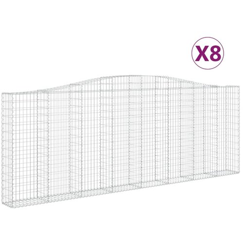  Lučne gabionske ko&amp;scaron;are 8 kom 400x30x140/160cm pocinčano željezo Slike