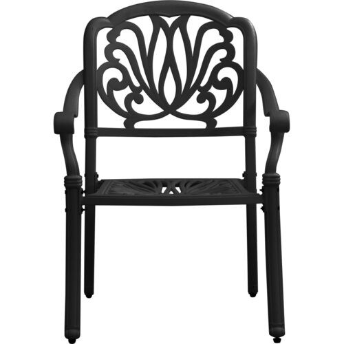  3-dijelni bistro set od lijevanog aluminija crni Slike