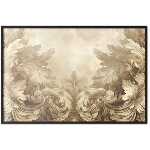  Plakat - Carved Ornaments in Sepia Shades 30x21 Crni okvir Slike