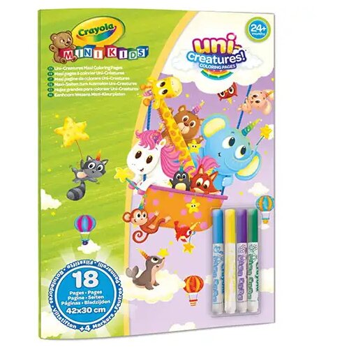 Crayola MiniKids Divovski set za bojanje čarobnih životinja sa 4 flomastera Cene