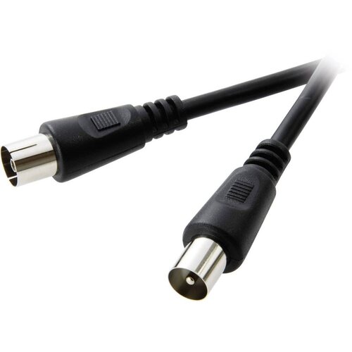 SpeaKa Professional Antenski priključni kabel [1x antenski vtikač 75 - 1x antenski vtičnica 75 ] 10.00 m 75 dB črn (20432192) Slike