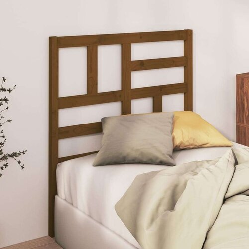  Uzglavlje za krevet boja meda 96 x 4 x 104 cm masivna borovina Slike