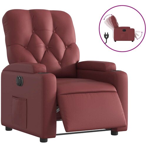Maison Chic Električni naslanjač - Relax naslanjač vinsko rdeče umetno usnje, (22062237) Cene