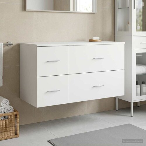  Set namje&scaron;taja za kupaonicu 2 kom. Bijela Konstruirano drvo 62,5 x 44,5 x 50 cm Cijene