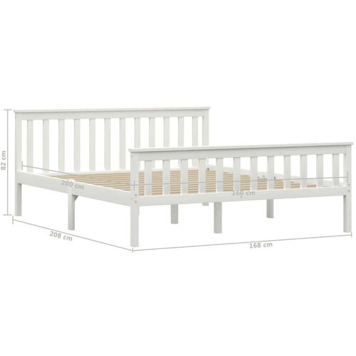  Posteljni okvir bel iz trdne borovine 160x200 cm Slike