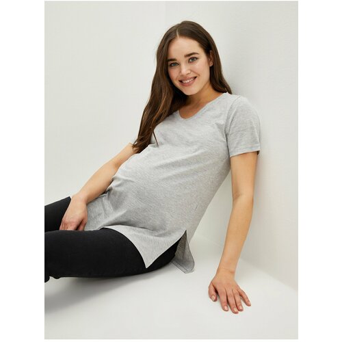 LC Waikiki V-Neck Plain Short Sleeve Maternity T-Shirt Cene