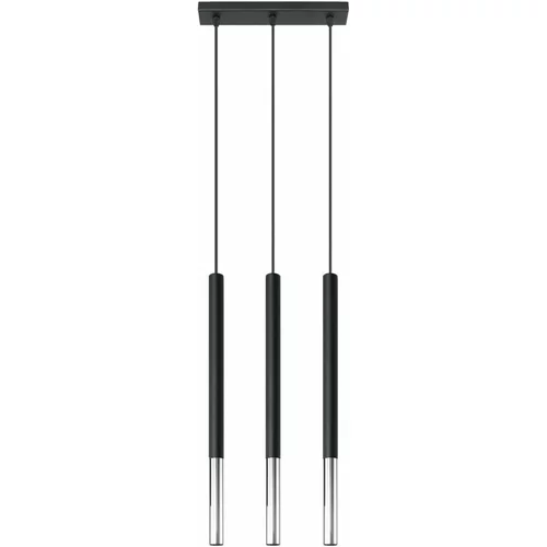 Nice Lamps Viseča svetilka v črni in srebrni barvi Asarot 3L