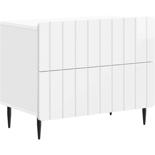  Noćni ormar s ladicama Bijela visokog sjaja 62 x 34,5 x 49,5 cm Cene