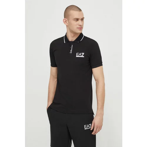 Ea7 Emporio Armani Polo majica za muškarce, boja: crna, s tiskom