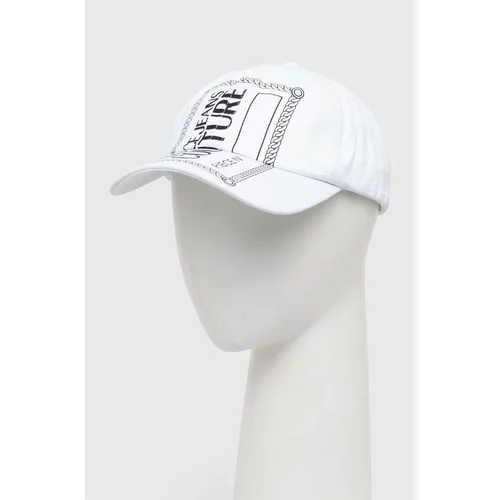 Versace Jeans Couture Pamučna kapa sa šiltom boja: bijela, s tiskom