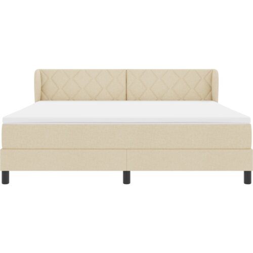 Box Spring Krevet s Madracem Krem 180x200 cm Tkanina Slike