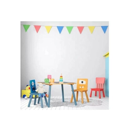 Kinder_Home dečiji drveni sto sa 2 stolice šareni ( TF6051 ) Slike