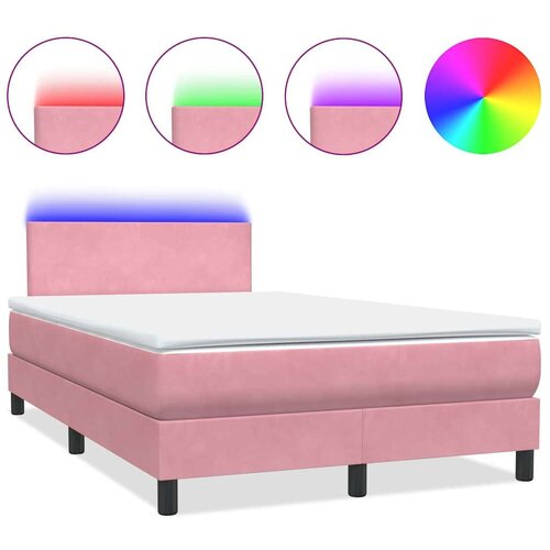  Box Spring krevet s madracem ružičasti 120x220 cm samt Slike