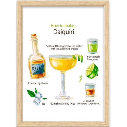 Wallity Plakat z okvirjem 40x55 cm Daiquiri – Wallity Cene