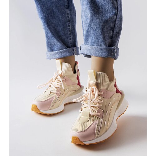 Gemre Beige-pink fabric sneakers Begins Cene