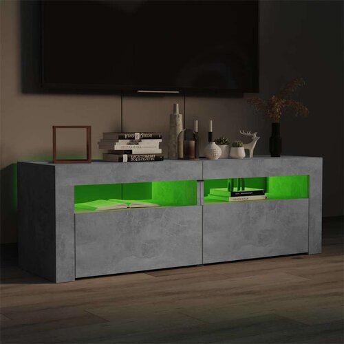  TV ormarić s LED svjetlima siva boja betona 120 x 35 x 40 cm Slike