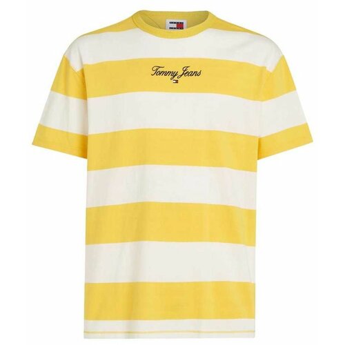 Tommy Hilfiger muška majica na žuto-bele pruge THDM0DM18655-ZFM Slike