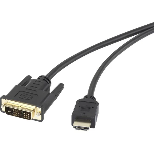 Renkforce HDMI / DVI priključni kabel [1x HDMI-utikač - 1x DVI-utikač 18+1pol.] 5 m crni