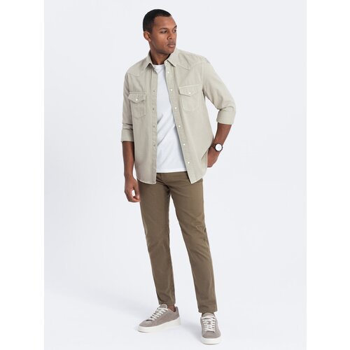 Ombre Men&amp;#039;s tailored chino pants - olive Slike
