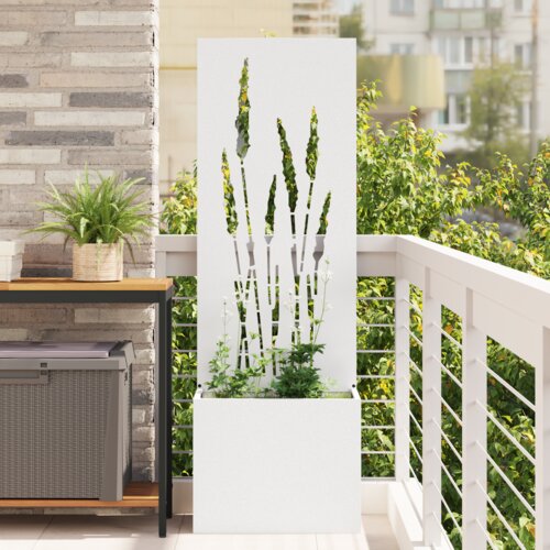 vidaXL Vrtni Sadič s Dekorativnom Pločom Bijelo 50 x 140 cm Cijene