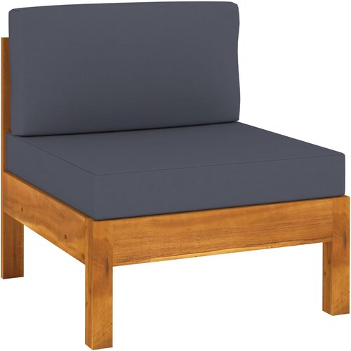 Maison Chic Sredinski kavč - Sofa - Kanape 2 kosa s temno sivimi blazinami trdna akacija, (21727563) Cene