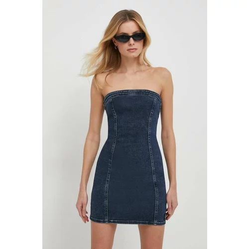 Calvin Klein Jeans Traper haljina boja: tamno plava, mini, uska