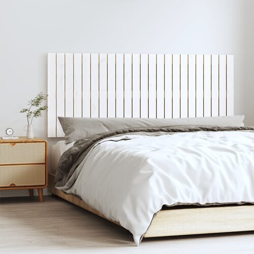vidaXL Stensko posteljno vzglavje belo 147x3x60 cm trdna borovina Cene
