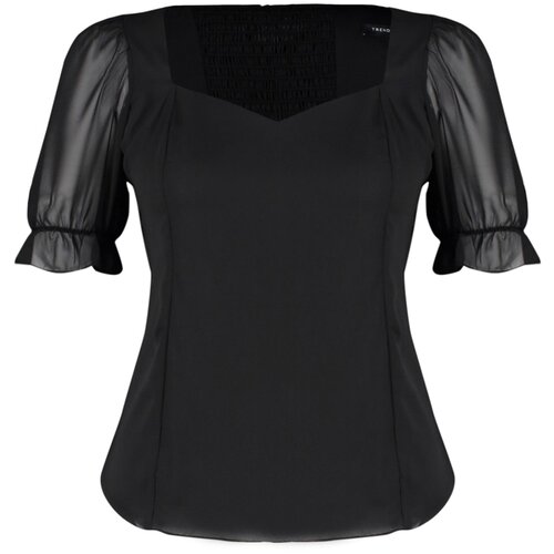 Trendyol Curve Plus Size Blouse - Black - Relaxed fit Slike