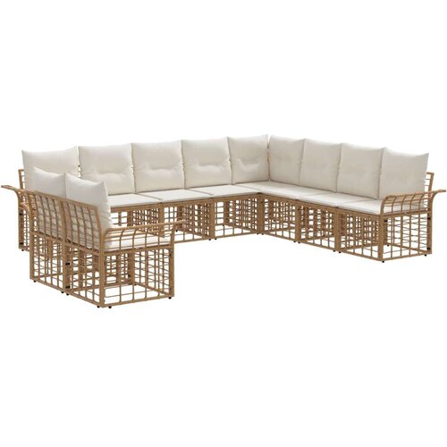  Set vanjskih sofa 10 pcs Prirodna i krema bijela Poliester Cijene