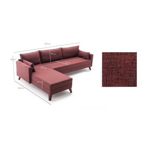 Ugaona garnitura Bella Corner Sofa Left 1 Claret Red Cene